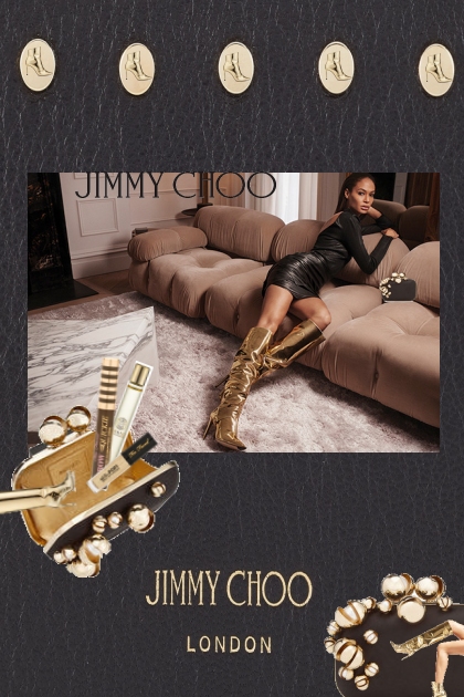 Gold Leather Two-Piece Knee High Booties