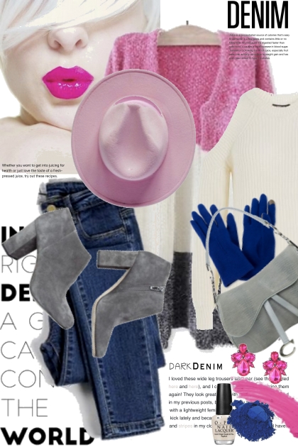Dark Denim and Pink