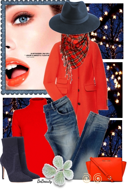 nr 8334 - Red &amp; navy blue