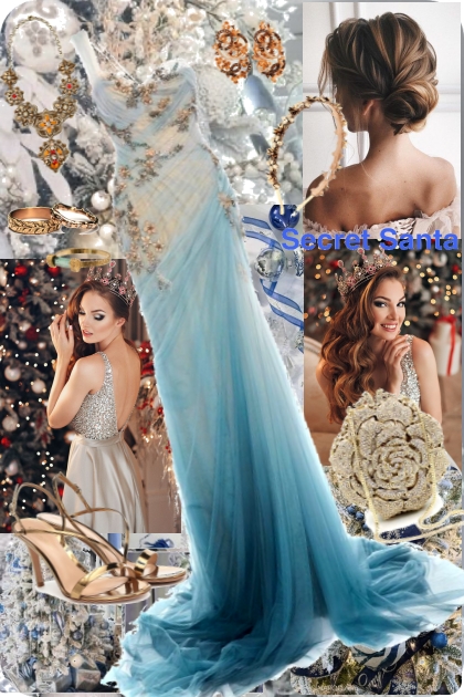 Blue and gold Christmas perfomance
