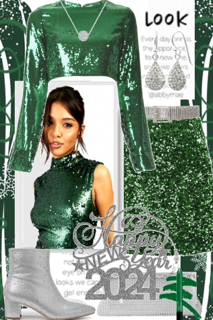 Happy New Year in Sparkling Green