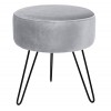 Sorbus Velvet Footrest Stool, Round Mid-Century Modern Luxe Velvet Ottoman, Footstool Side Table, Removable Metal Leg Design (Gray) - Furniture - $33.99 
