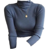 blue turtleneck - Long sleeves t-shirts - 