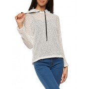 Sheer Popcorn Knit Hooded Top - Top - $5.99 